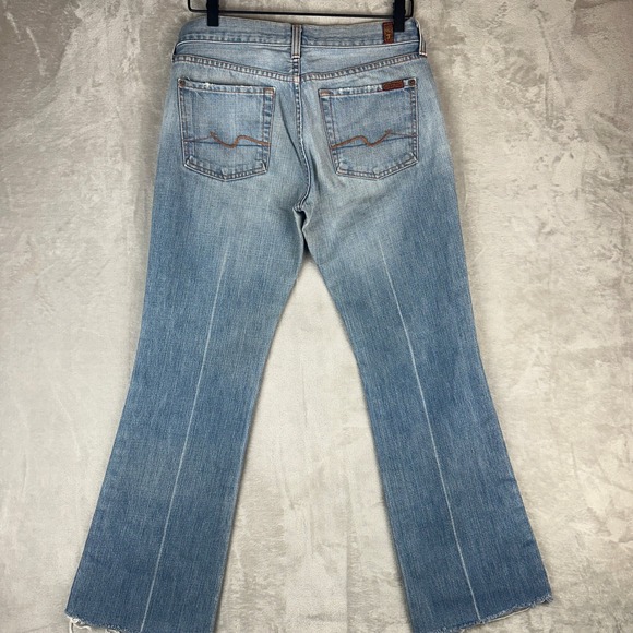 7‎ For All Mankind Lowrise Bootcut Jeans Distressed 29 100% cotton USA - Picture 4 of 7
